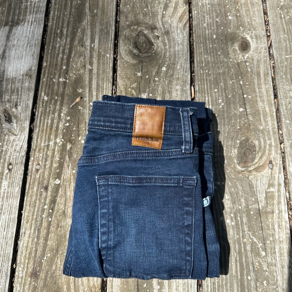 Goodfellow & Co Dark Blue Jeans with Brown Accent